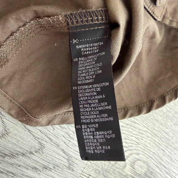 XXI Twist Puff Sleeve Military Shirt Brown Y2K Cargo Utility Safari Boho Army - Picture 4 of 6